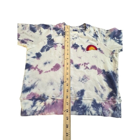 Mother Denim Size XS Square Wash Tie Dye Sweatshirt Blueberry Rainbow Patch #N12 - Picture 5 of 14